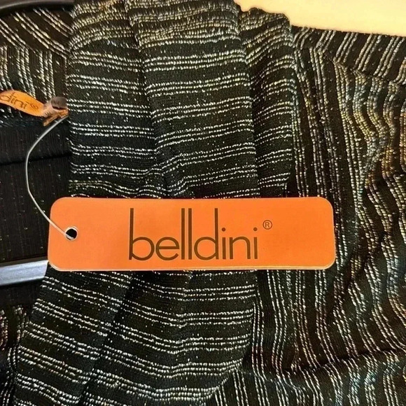 Belldini Black and Silver Metallic Cow Neck Top - Size M - Picture 8 of 10